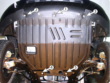 Защита двигателя и КПП PEUGEOT Partner (2002-2007) 1,6HDi; 1,9D; 2,0D