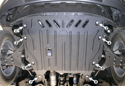Защита двигателя и КПП KIA Sportage 2 (2005-2010) 2,0; 2,0D