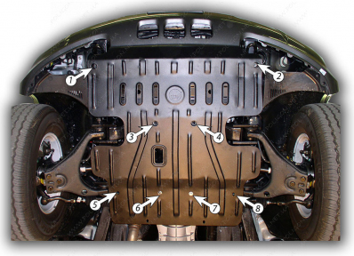 Защита двигателя KIA Sorento (2006-2009) 2,5D