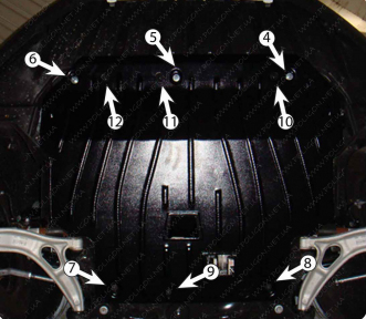 Защита двигателя и КПП FORD Focus C-Max (2003-2010) 1,8; 2,0; 1,6D 1,8D 2,0D