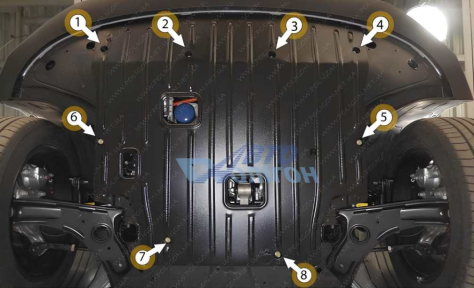 Защита двигателя и КПП HYUNDAI Kona (2023+) 1,6 Hybrid; АКПП