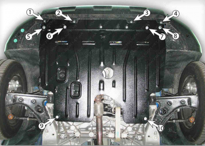 Защита двигателя и КПП FIAT Linea (2012+) 1,3D; 1,4