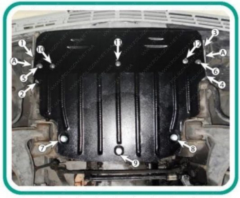 Защита двигателя MERCEDES-BENZ E-class W124 (1984-1996) 2,0; 2,3; 2,8; 3,0; 3,0D; 2,5D