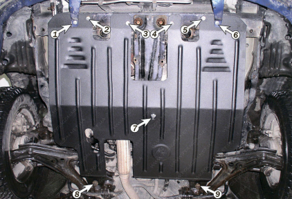 Защита двигателя и КПП NISSAN Primera P11 (1996-2001) 1,6; 1,8; 2,0
