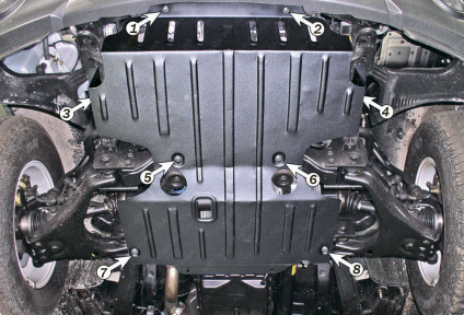 Защита двигателя KIA Sorento (2002-2006) 2,4; 3,5; 2,5D