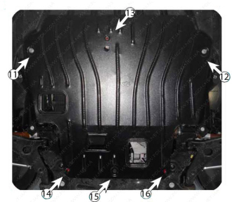 Защита двигателя и КПП FORD Tourneo (Transit) Connect (2013-2019)1,6DCi; 2,5; 1,5