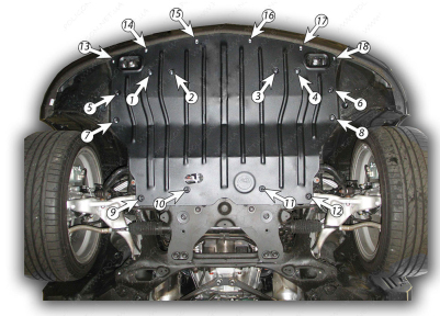 Защита двигателя INFINITI M45 (2005-2010) задний привод