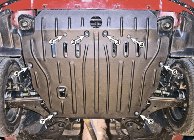 Защита двигателя и КПП KIA Cerato (2004-2009) 1,6; 2,0; 1,6D