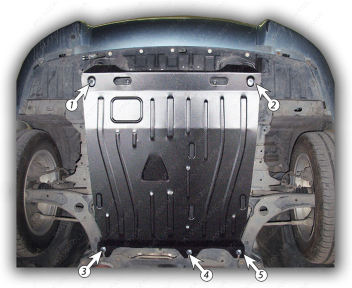 Защита двигателя и КПП MITSUBISHI Lancer X (2007-2015) 1,5; 1,8; 2,0