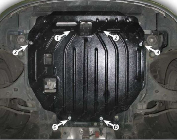 Защита двигателя и КПП KIA Carens (2006-2012) 1,6; 2,0; 2,0d