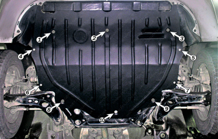 Защита двигателя и КПП SKODA Fabia (1999-2007) 1,2 (с балкой) СНГ