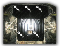 Защита двигателя BMW E39 (1996-2003) 535; 545; 3,5; 4,4 (металл, подрамн)